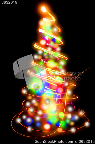 Image of christmas tree from the lights