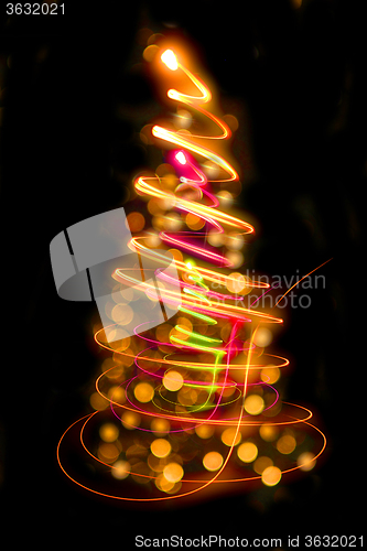 Image of christmas tree from the lights