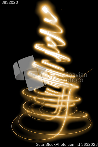 Image of christmas tree from the lights