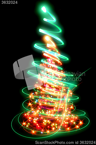 Image of christmas tree from the lights