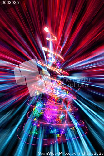 Image of christmas tree from the lights