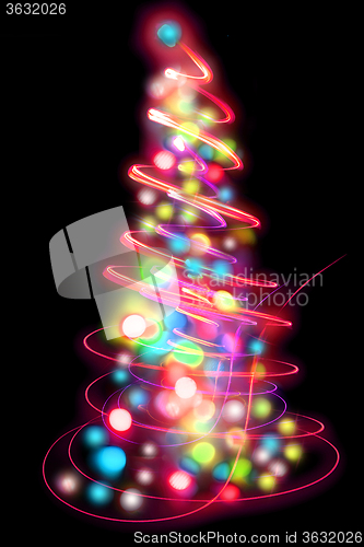 Image of christmas tree from the lights