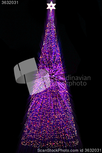 Image of christmas tree from the lights