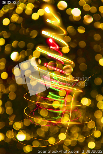 Image of christmas tree from the lights