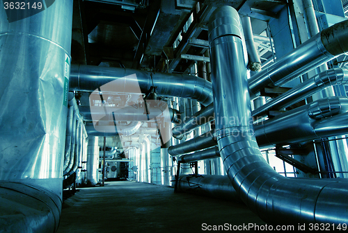 Image of Industrial zone, Steel pipelines, valves and pumps