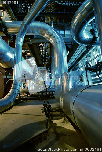 Image of Industrial zone, Steel pipelines and valves