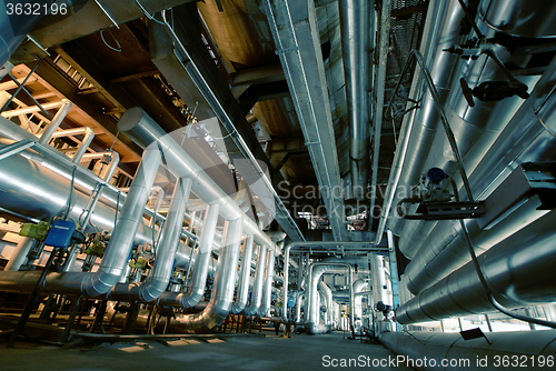 Image of Industrial zone, Steel pipelines and valves