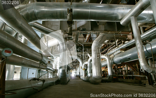 Image of Industrial zone, Steel pipelines, valves and pumps