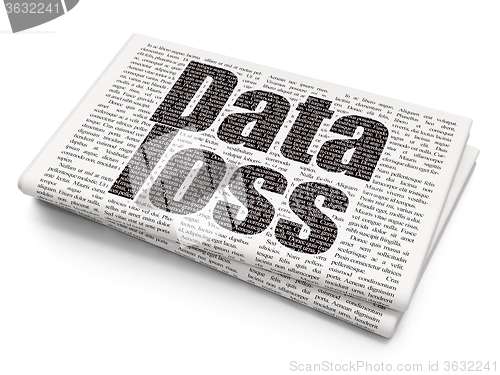 Image of Data concept: Data Loss on Newspaper background