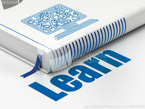 Image of Learning concept: book Computer Pc, Learn on white background