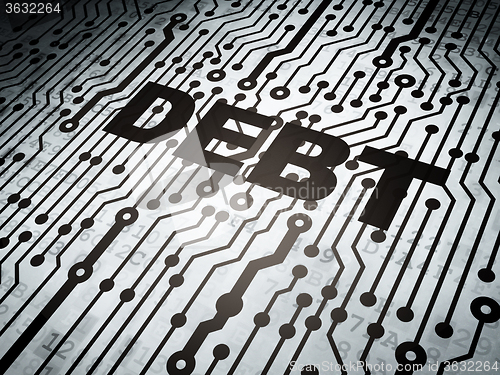 Image of Business concept: circuit board with Debt
