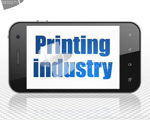 Image of Industry concept: Smartphone with Printing Industry on display