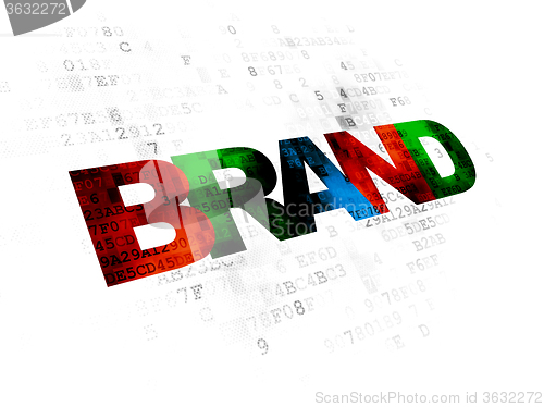 Image of Advertising concept: Brand on Digital background