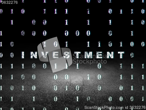 Image of Business concept: Investment in grunge dark room