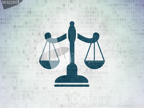Image of Law concept: Scales on Digital Paper background
