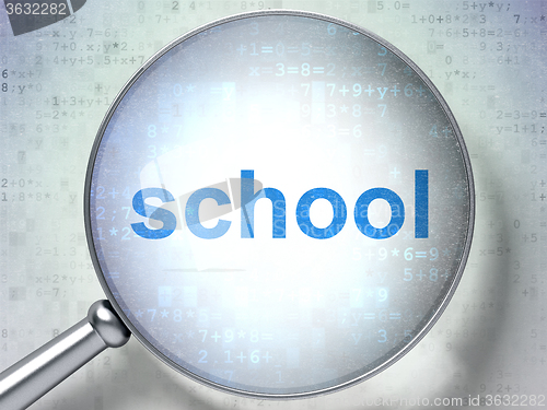 Image of Learning concept: School with optical glass
