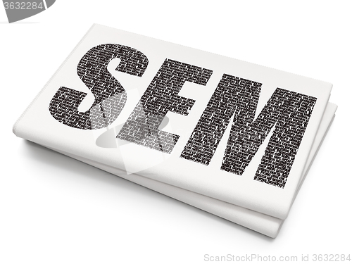 Image of Marketing concept: SEM on Blank Newspaper background