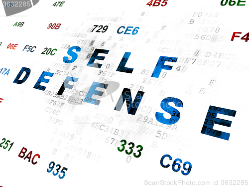 Image of Protection concept: Self Defense on Digital background