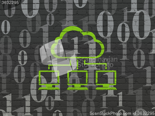 Image of Cloud technology concept: Cloud Network on wall background