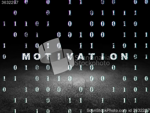 Image of Business concept: Motivation in grunge dark room
