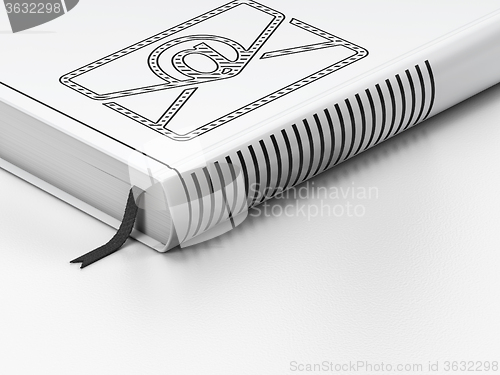 Image of Business concept: closed book, Email on white background