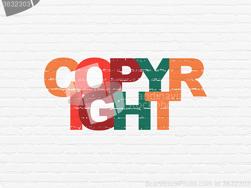 Image of Law concept: Copyright on wall background