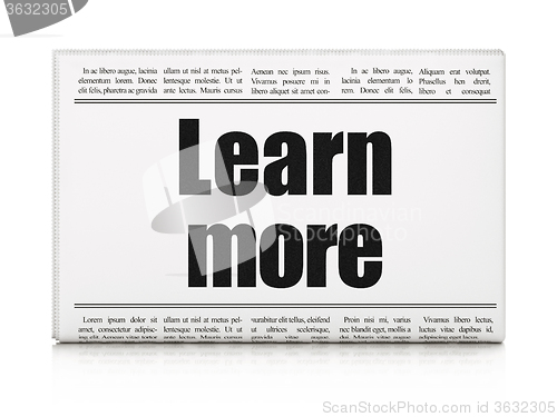 Image of Learning concept: newspaper headline Learn More