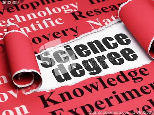 Image of Science concept: black text Science Degree under the piece of  t