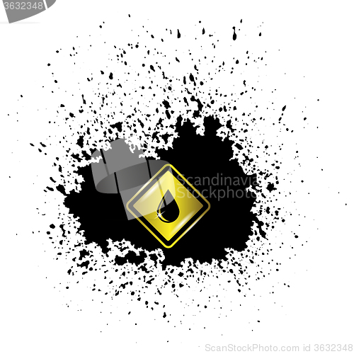 Image of Yellow Oil Icon on Dark  Blot