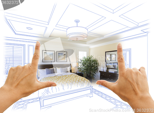 Image of Hands Framing Custom Bedroom Drawing Photograph Combination