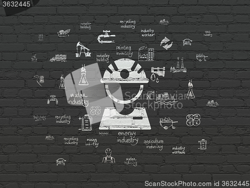 Image of Manufacuring concept: Factory Worker on wall background