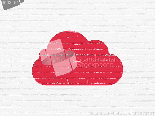 Image of Cloud computing concept: Cloud on wall background