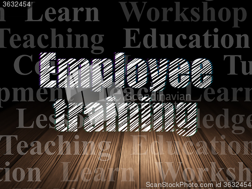 Image of Learning concept: Employee Training in grunge dark room