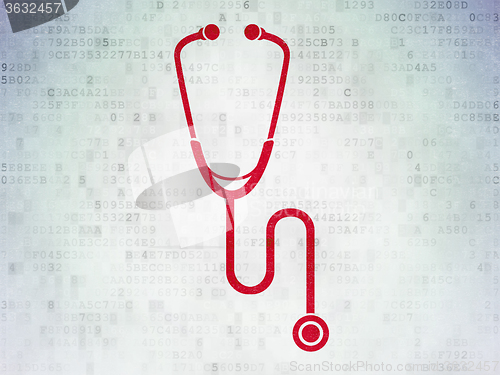 Image of Health concept: Stethoscope on Digital Paper background