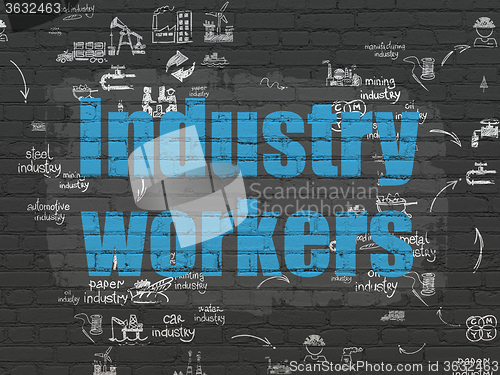 Image of Manufacuring concept: Industry Workers on wall background