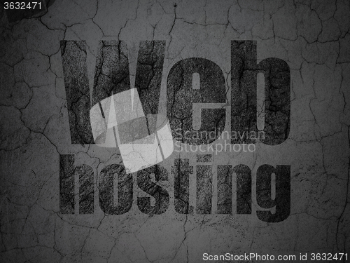 Image of Web design concept: Web Hosting on grunge wall background