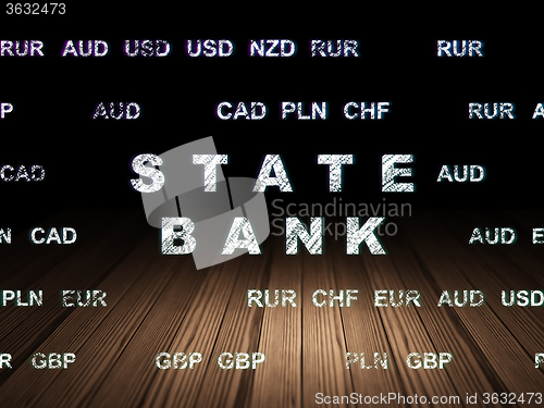 Image of Banking concept: State Bank in grunge dark room