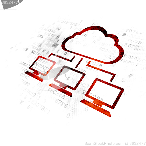 Image of Cloud networking concept: Cloud Network on Digital background