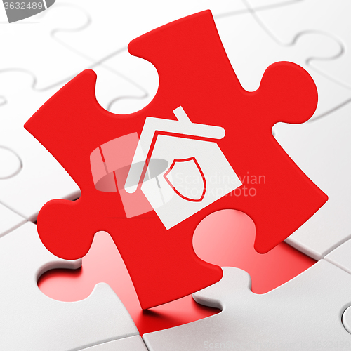 Image of Business concept: Home on puzzle background