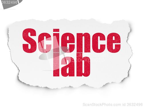 Image of Science concept: Science Lab on Torn Paper background