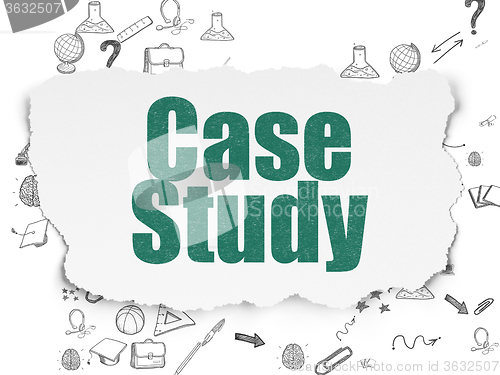 Image of Studying concept: Case Study on Torn Paper background