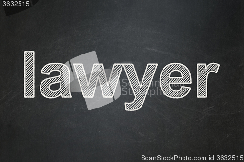 Image of Law concept: Lawyer on chalkboard background