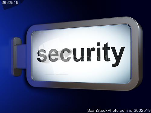 Image of Security concept: Security on billboard background