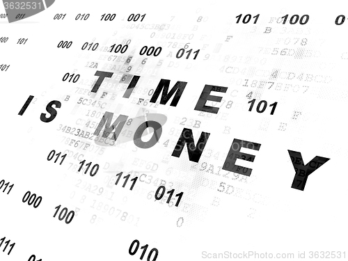 Image of Time concept: Time Is money on Digital background