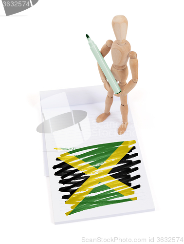 Image of Wooden mannequin made a drawing - Jamaica