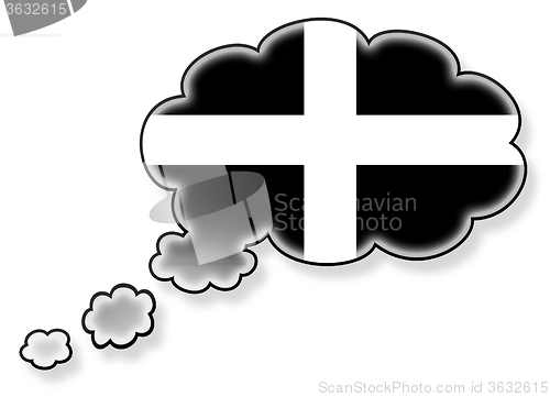 Image of Flag in the cloud, isolated on white background