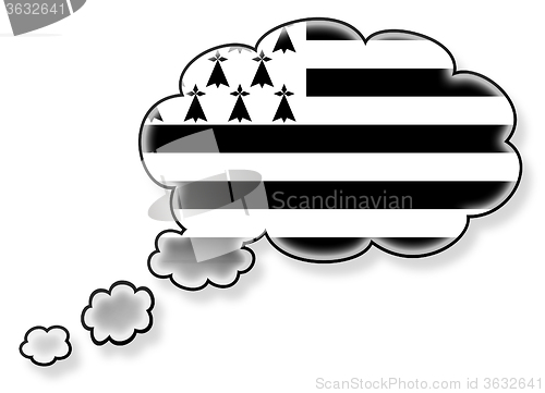 Image of Flag in the cloud, isolated on white background