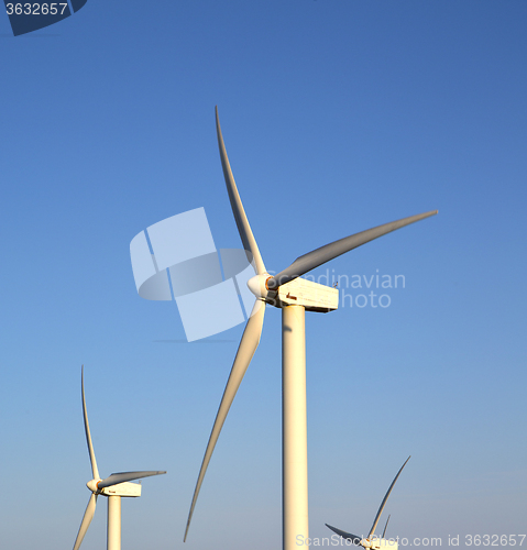 Image of  of lanzarote   spain africa wind turbines and the sky 