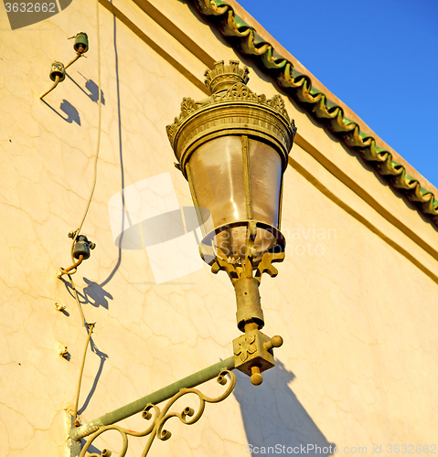 Image of  street lamp in morocco africa old lantern   the outdoors and de