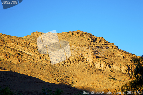 Image of in   africa morocco   valley dry mountain ground  